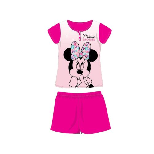 Zomer korte mouw kinderkatoenen pyjama - Disney Minnie Mouse - met Minnie opdruk - roze - 110