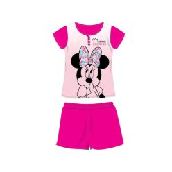   Zomer korte mouw kinderkatoenen pyjama - Disney Minnie Mouse - met Minnie opdruk - roze - 128