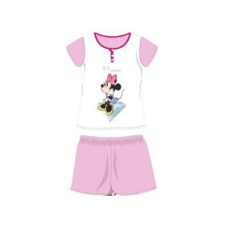   Zomer korte mouw kinderkatoenen pyjama - Disney Minnie Mouse - met Minnie opdruk - lichtroze - 104
