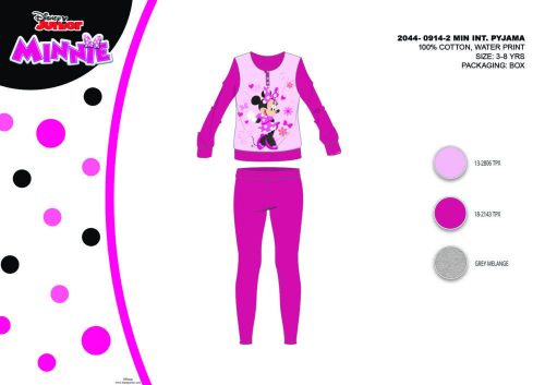Winterse katoenen interlock kinderpyjama - Disney Minnie Mouse - roze - 134