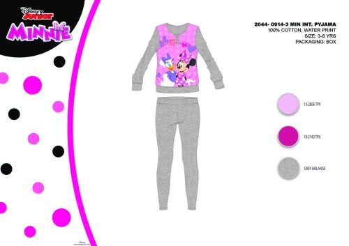 Winterse katoenen interlock kinderpyjama - Disney Minnie Mouse - grijs - 128