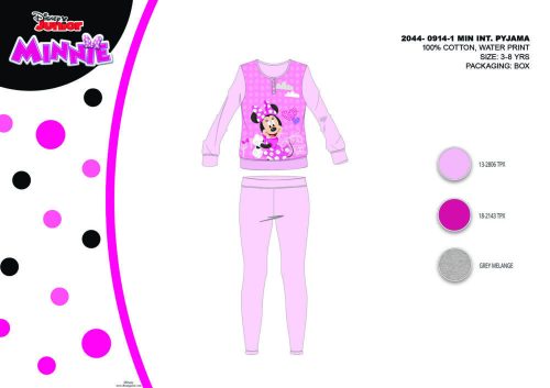Winterse katoenen interlock kinderpyjama - Disney Minnie Mouse - lichtroze - 128