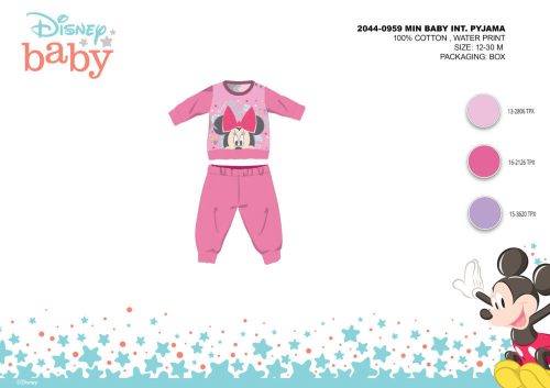 Winter katoenen interlock baby pyjama - Disney Minnie Mouse - roze - 92