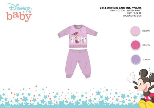 Winter katoenen interlock baby pyjama - Disney Minnie Mouse - lichtpaars - 92