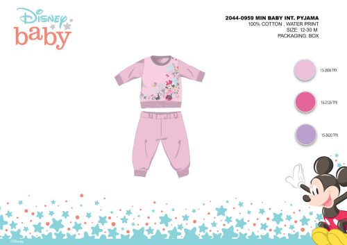 Winter katoenen interlock baby pyjama - Disney Minnie Mouse - lichtroze - 92