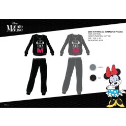   Winterse katoenen interlock damespyjama - Disney Minnie Mouse - zwart - S