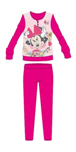 Disney Minnie Mouse winter katoenen kinderpyjama - interlock pyjama - bloemenprint - roze - 116