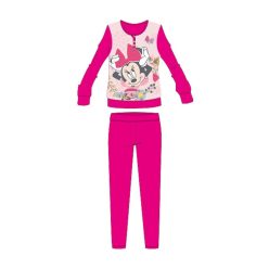   Disney Minnie Mouse winter katoenen kinderpyjama - interlock pyjama - bloemenprint - roze - 134-140