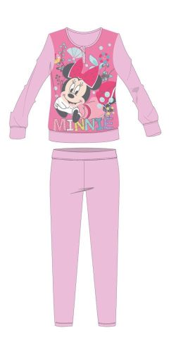Disney Minnie Mouse winter katoenen kinderpyjama - interlock pyjama - bloemenprint - lichtroze - 110