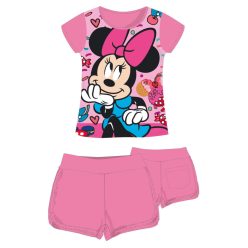   Disney Minnie Mouse katoenen zomeroutfit - T-shirt en korte broek set - roze - 104