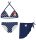Disney Minnie Mouse bikiniset - bikinitop met driehoekige bovenkant + rok voor meisjes - donkerblauw - 110