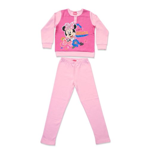 Winter flanellen kinderpyjama - Minnie Mouse - lichtroze - 134