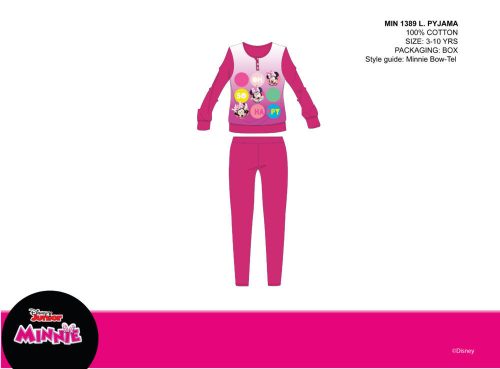 Disney Minnie Mouse winter dunne katoenen kinderpyjama - jersey pyjama - roze - 110