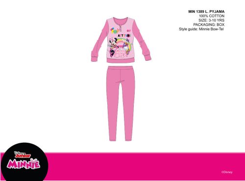 Disney Minnie Mouse winter dunne katoenen kinderpyjama - jersey pyjama - roze - 110