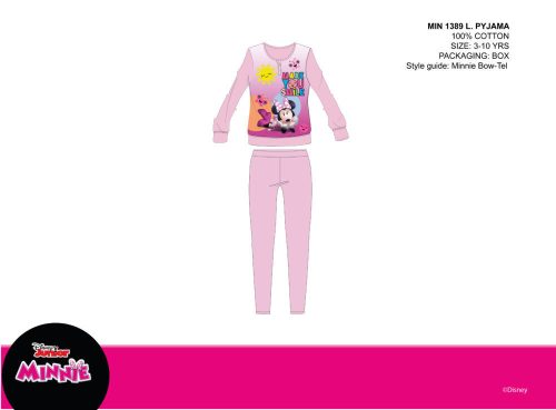 Disney Minnie Mouse dunne katoenen kinderpyjama - jersey pyjama - lichtroze - 104