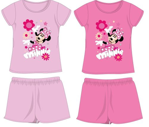 Disney Minnie Mouse katoenen zomeroutfit - T-shirt en korte broek set - roze - 104