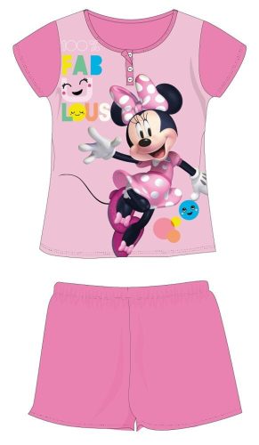 Disney Minnie Mouse zomerpyjama met korte mouwen voor kinderen - katoenen jersey pyjama - roze - 104