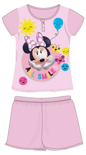 Disney Minnie Mouse zomerpyjama met korte mouwen voor kinderen - katoenen jersey pyjama - lichtroze - 110