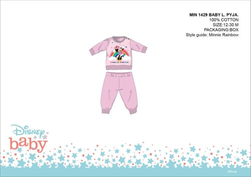 Disney Minnie Mouse baby pyjama - jersey katoenen pyjama - lichtroze - 92