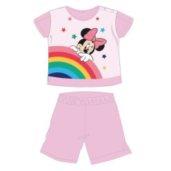   Disney Minnie Mouse summer short-sleeved baby pyjama - cotton jersey pyjama - rainbow pattern - light pink - 80