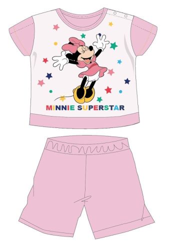 Disney Minnie Mouse summer short-sleeved baby pyjama - cotton jersey pyjama - with Minnie Superstar print - light pink - 92
