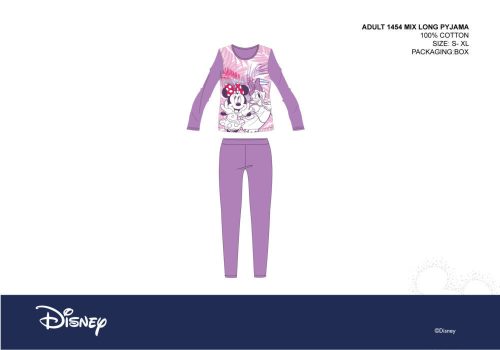 Disney Minnie Mouse dames jersey pyjama - katoenen pyjama - paars - XS