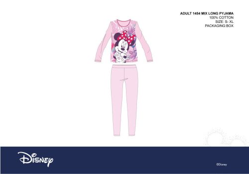 Disney Minnie Mouse dames jersey pyjama - katoenen pyjama - lichtroze-paars - XS