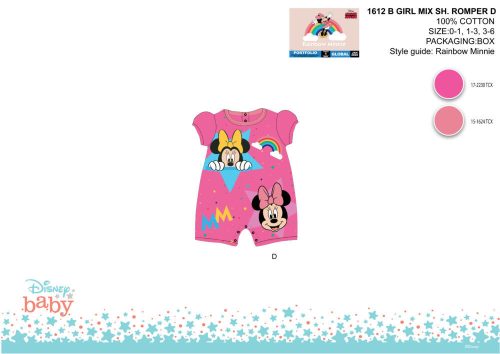 Disney Minnie Mouse zomer korte mouw baby romper - roze - voor baby's van 0-1 maand
