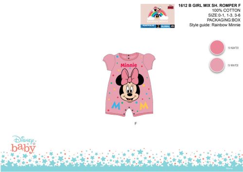Disney Minnie muis zomerse korte mouw baby romper - roze - voor baby's van 0-1 maand