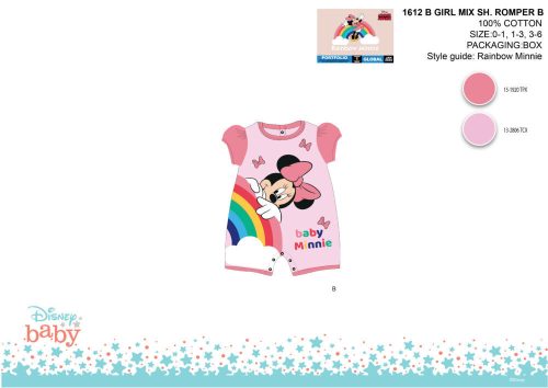 Disney Minnie muis zomerse korte mouw baby romper - lichtroze-roze - voor baby's van 1-3 maanden