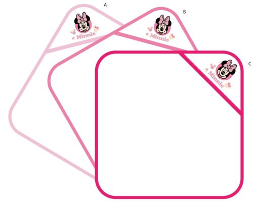 Disney Minnie muis geborduurde babyhanddoek met capuchon - 70 x 70 cm - roze