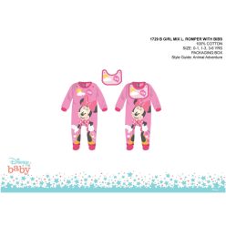   Disney Minnie Mouse baby romper met voorsluiting - roze-rood - voor baby's van 0-1 maand