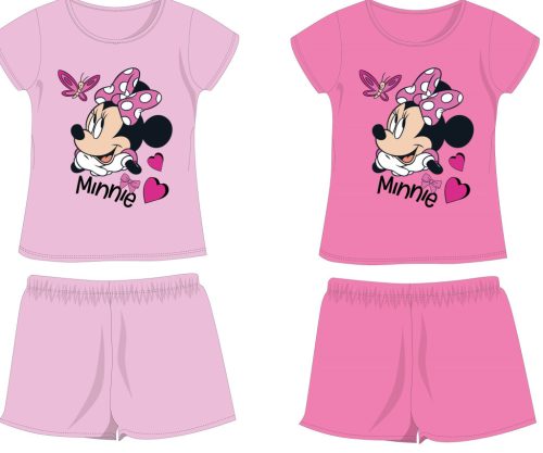 Disney Minnie Mouse katoenen zomeroutfit - T-shirt en korte broek set - roze - 110