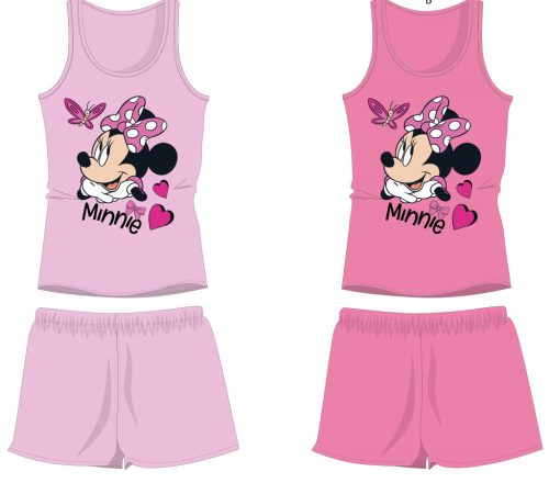 Disney Minnie Mouse katoenen zomeroutfit - top en korte broek set - roze - 128