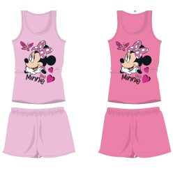   Disney Minnie Mouse katoenen zomeroutfit - top en korte broek set - lichtroze - 122