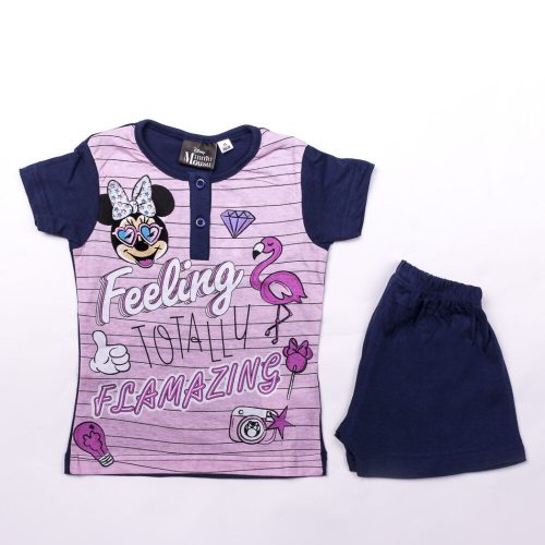 Korte mouw katoenen kinderpyjama - Minnie Mouse - donkerblauw - 128