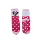 Antislip kinder enkelsokken - Minnie Mouse - pluche - gestippeld - roze-wit - 23-26