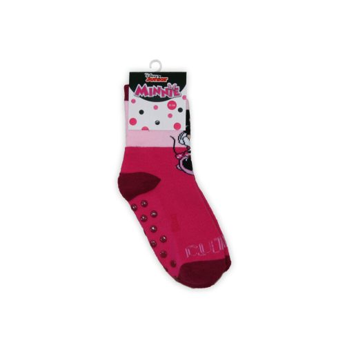 Antislip kinder enkelsokken - Minnie Mouse - pluche - SCHATTIG met tekst - roze-lichtroze - 31-34