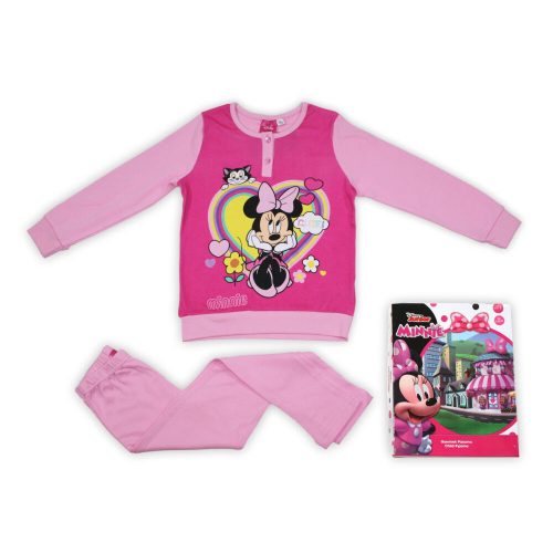 Winterse katoenen kinderpyjama - Minnie Mouse - lichtroze - 128
