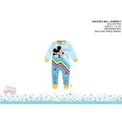   Disney Mickey Mouse baby romper - lichtblauw-geel - voor baby's van 1-3 maanden