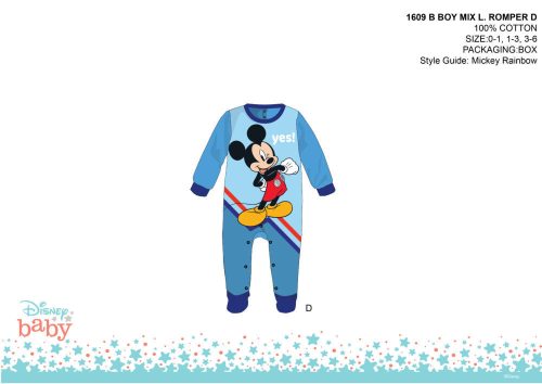 Disney Mickey Mouse baby romper - lichtblauw-donkerblauw - voor baby's van 0-1 maand