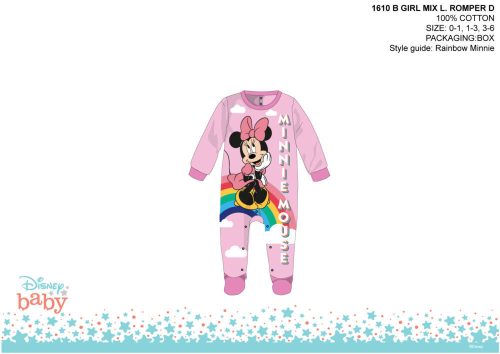 Disney Minnie Mouse baby romper - lichtroze-paars - voor baby's van 1-3 maanden