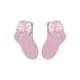 100% katoenen meisjes babysokken met gehaakt bovendeel - strikdecoratie - roze - 16-17