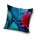 Bloem patroon kussensloop 40x40 cm - blauw-roze