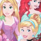 Lange dunne katoenen kinderpyjama - Prinsessen - Rapunzel, Ariel, Doornroosje print - Jersey - roze - 104