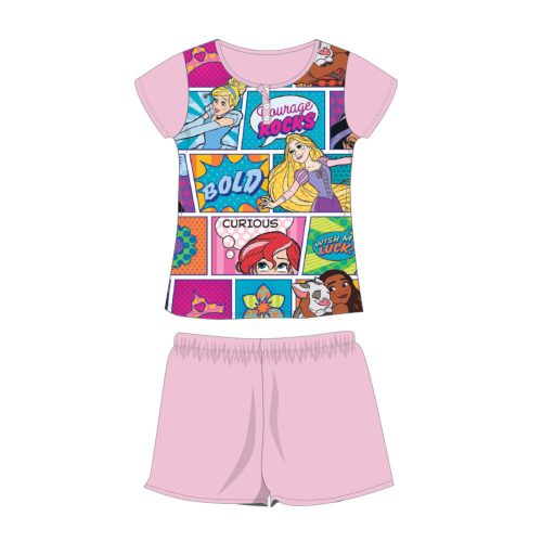 Zomer korte mouw kinder katoenen pyjama - Disney Princesses - lichtroze - 98