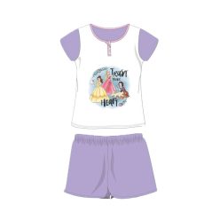  Zomer korte mouw kinder katoenen pyjama - Disney Princesses - Met de tekst "Trust your heart" - lichtpaars - 98