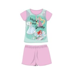   Zomer korte mouw kinder katoenen pyjama - Disney Princesses - Met de tekst "Follow your dreams" - lichtroze - 116