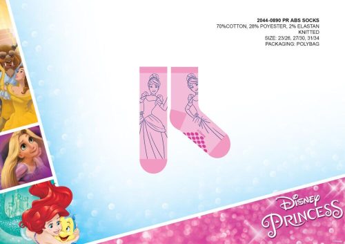 Disney Princess antislip pluche sokken voor kinderen - lichtroze - 23-26