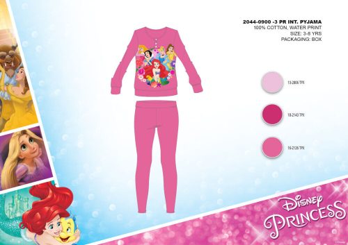Winterse katoenen interlock kinderpyjama - Disney Princessen - roze - 116
